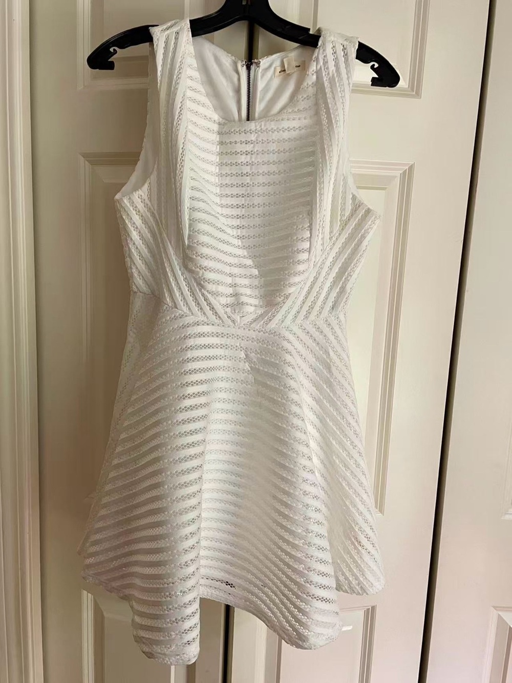 silence + noise White Textured Fit & Flare Mini Dress from urban outfitters